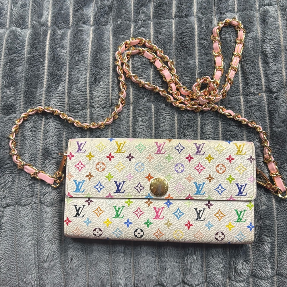 LOUIS VUITTON Multicolor Sarah Wallet to Shoulder Bag 💼 LW05